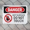 Signmission Hot Surface Sign, 18 in H x 24 in W, Plastic, Hot Surface Do Not Touch OS-2PACK-DS-P-1824-L-2231 - alternate 3